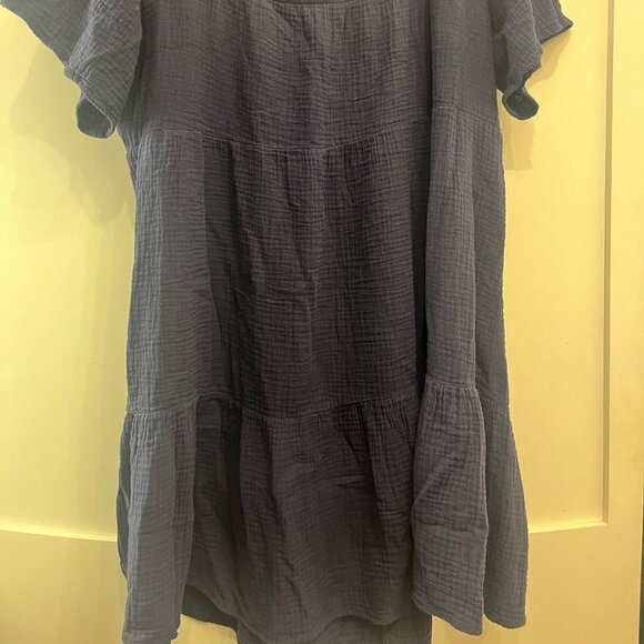 Rails square neck Valentina cotton gauze tiered dress in navy blue - XL - Picture 8 of 8